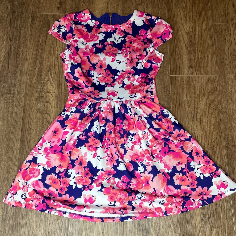 Floral Print Short Sleeve Dress